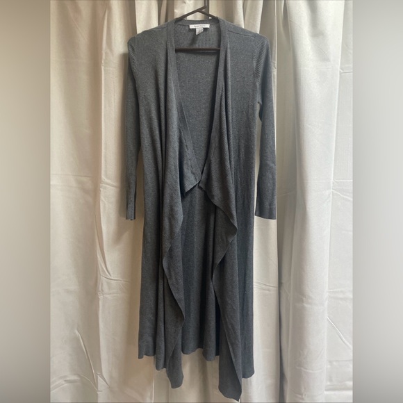 White House Black Market Sweaters - White House Black Market Grey Charcoal Sweeper Cardigan XS
